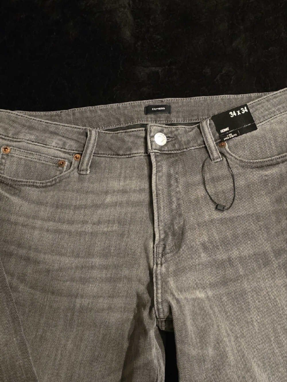 Express Men's Gray Straight-Leg Skinny Jeans NWT